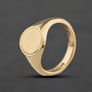 Pre-Owned 9ct Yellow Gold Oval Engravable Signet Ring 41342475
