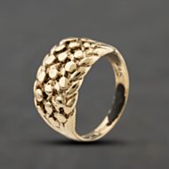 Pre-Owned 9ct Yellow Gold Three Row Keeper Ring 41342479