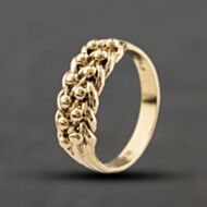 Pre-Owned 9ct Yellow Gold Two Row Keeper Ring 41342480
