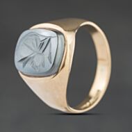 Pre-Owned Vintage 9ct Yellow Gold Hematite Oval Signet Ring 41342504