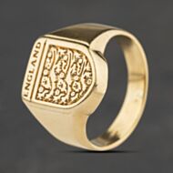 Pre-Owned 9ct Yellow Gold England Crest Signet Ring 41342529