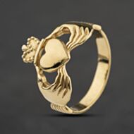 Pre-Owned 9ct Yellow Gold Claddagh Ring 41342549
