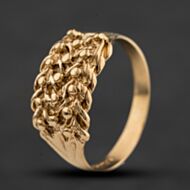 Pre-Owned 9ct Yellow Gold Three Row Keeper Ring 41342550