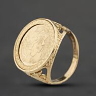 Pre-Owned 9ct Yellow Gold St George Coin Ring 41342557
