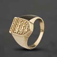 Pre-Owned 9ct Yellow Gold England Shield Signet Ring 41342564