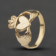 Pre-Owned 9ct Yellow Gold Open Work Claddagh Ring 41342572