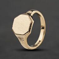 Pre-Owned 9ct Yellow Gold Plain Hexagon Shape Signet Ring 41342573