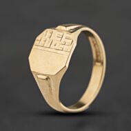 Pre-Owned 9ct Yellow Gold Octagon Signet Ring 41342584