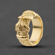 Pre-Owned 9ct Yellow Gold Patterned Buckle Ring 41342593