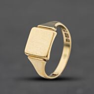 Pre-Owned 9ct Yellow Gold Plain Square Signet Ring 41342594