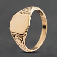 Pre-Owned 9ct Yellow Gold Sheild Signet Ring 41342622