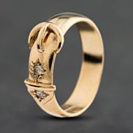 Pre-Owned 9ct Yellow Gold Synthetic Stone Buckle Ring 41342625