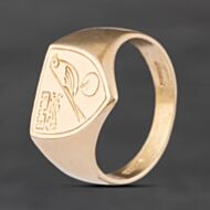 Second Hand 9ct Yellow Gold Norwich City Football Team Emblem Shield Signet Ring 41342661