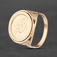 Pre-Owned 9ct Yellow Gold St George Coin Ring 41342662