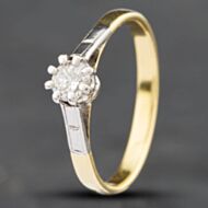 Pre-Owned Vintage White Gold 0.25ct Brilliant Cut Diamond Solitaire Ring 41381211