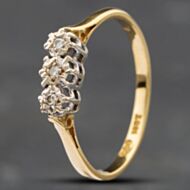Pre-Owned Vintage Yellow Gold Diamond Three Stone Ring 41381382