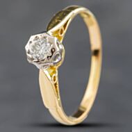 Pre-Owned Vintage Yellow Gold 0.15ct Diamond Solitaire Ring 41381390