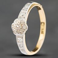 Pre-Owned Vintage Yellow Gold Diamond Cluster Ring 41381455