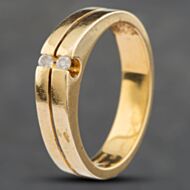 Pre-Owned 14ct Yellow Gold Brilliant Cut Cubic Zirconia Two Stone Ring 41381501