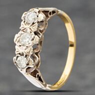Pre-Owned 18ct Two Colour Gold Diamond Three Stone Ring 41381642