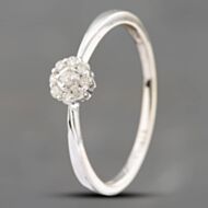 Pre-Owned 9ct White Gold 0.11ct Brilliant Cut Diamond Round Cluster Ring 41381848