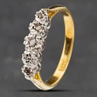 Pre-Owned Vintage Yellow Gold Single Cut Diamond Five Stone Ring 41381923