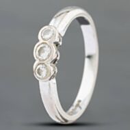 Pre-Owned 18ct White Gold Brilliant Cut Diamond Rubover Three Stone Ring 41381995