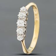 Pre-Owned Vintage Yellow Gold Five Stone Ring 41382003