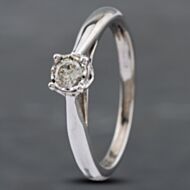 Pre-Owned 9ct White Gold Brilliant Cut Diamond Solitaire Ring 41382005