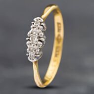 Pre-Owned Vintage Yellow Gold Diamond Three Stone Ring 41382139