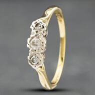 Pre-Owned 18ct Yellow Gold Diamond Three Stone Ring 41382207