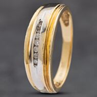 Pre-Owned 9ct Two Colour Gold Diamond Graduated Band Ring 41382284
