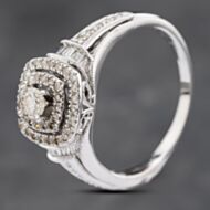Pre-Owned White Gold Diamond Cluster Ring 41382316