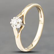 Pre-Owned 9ct Yellow Gold 0.10ct Brilliant Cut Diamond Solitaire Ring 41382403