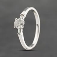 Pre-Owned 9ct White Gold 0.33ct Brilliant Cut Diamond Shoulder Set Solitaire Ring 41382481