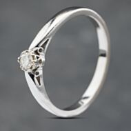 Pre-Owned 18ct White Gold 0.10ct Brilliant Cut Diamond Solitaire Ring 41382563