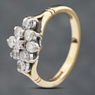 Pre-Owned 18ct Yellow Gold Brilliant Cut Diamond Cluster Ring 41382576