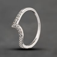 Pre-Owned 9ct White Gold Brilliant Cut Diamond 2mm Shaped Wedding Ring 41382658