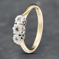 Pre-Owned Vintage Yellow Gold Diamond Three Stone Ring 41382660