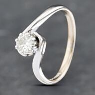 Pre-Owned 18ct White Gold Brilliant Cut Diamond Twist Solitaire Ring 41382663