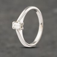Pre-Owned 18ct White Gold 0.24ct Emerald Cut ` Diamond Solitaire Ring 41382792