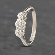 Pre-Owned 18ct White Gold 0.05ct Brilliant Cut Diamond Illusion Set Three Stone Ring 41382812