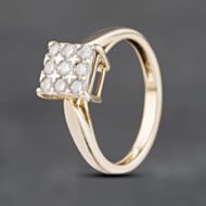 Pre-Owned 9ct Yellow Gold 0.33ct Brilliant Cut Diamond Cluster Ring 41382917