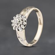 Pre-Owned 9ct Yellow Gold 0.20ct Brilliant Cut Diamond Cluster Ring 41382924