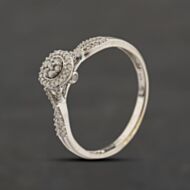 Pre-Owned 9ct White Gold 0.20ct Brilliant Cut Diamond Cluster Ring 41382928