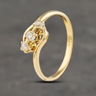 Pre-Owned 14ct Yellow Gold 0.22ct Brilliant Cut Diamond Three Stone Ring 41382929