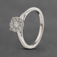 Pre-Owned 9ct White Gold 0.33ct Brilliant Cut Diamond Round Cluster Ring 41382944