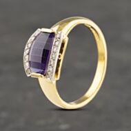 Pre-Owned 18ct Yellow Gold Amethyst & 0.12ct Diamond Dress Ring 41382967