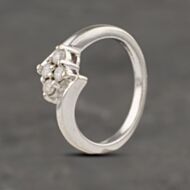 Pre-Owned 9ct White Gold Diamond Twist Four Stone Ring 41382974