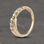Pre-Owned 9ct Yellow Gold 0.25ct Brilliant Cut Diamond Crossover Ring 41382978